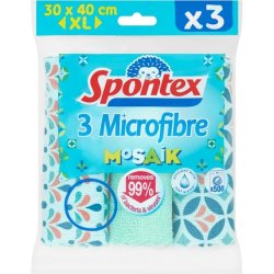 Spontex Mosaik Microfibre Cloths 3pk Mosaik Microfibre Cloths Pack Of 3