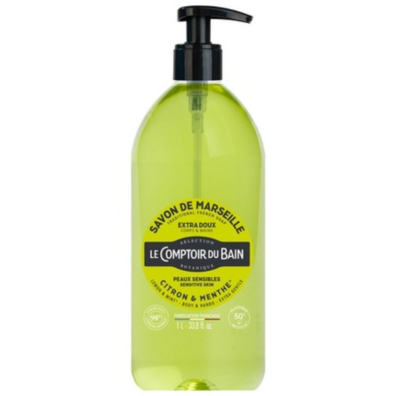 Le Theke Du Bad Traditional Marseille Soap Lemon-Mint 1L