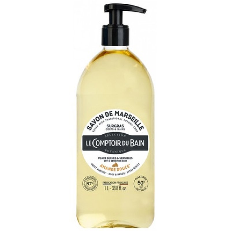 Le Comptoir Du Bain Extra-Rich Marseille Soap Sweet Almond 1L - Extra Mild