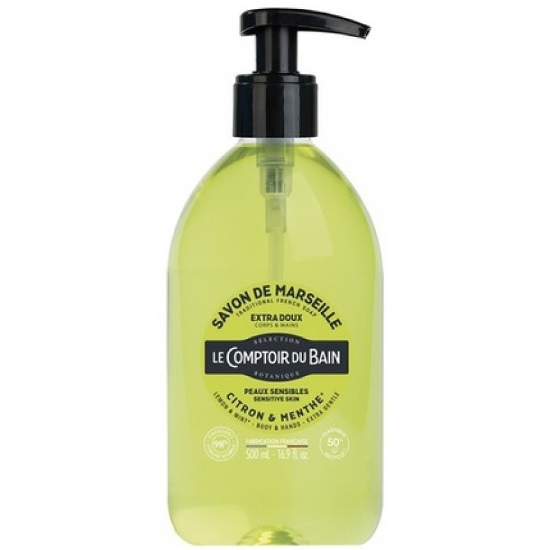 Le Theke Du Bad Traditional Marseille Soap Lemon-Mint 500ml