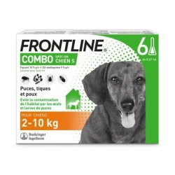 Frontline Combo Dog Anti-Flea Tick Lice Larvae Eggs 2-10kg - Pack of 6 Pipettes