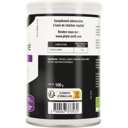 Phyto-Actif Organic Activated Charcoal Dietary Supplement for Digestion