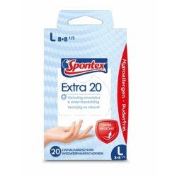 Spontex Disposable Gloves Extra 20 Vinyl Gr. M - L