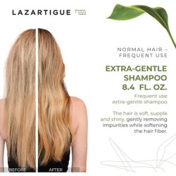 Lazartigue Extra Gentle Sulfate Free Shampoo Botanical Vegan Strengthens Hair Soothes Scalp