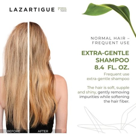 Lazartigue Extra Gentle Sulfate Free Shampoo Botanical Vegan Strengthens Hair Soothes Scalp
