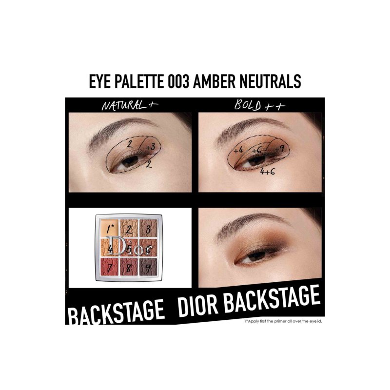 Dior Backstage Eye Palette ombre à paupière 003 Amber Neutrals Métallique, Mat, Perle