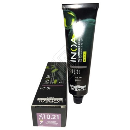 L'Oreal Professionnel Paris Inoa 10.21 Lightest Iridescent Ash Blonde No Ammonia Permanent Hair Color - 2 Ounce 60 Gram
