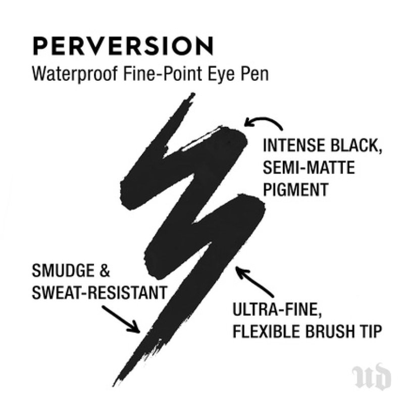 Urban Decay Perversion Waterproof Fine-Point Eye Pen Black Semi-Matte Liquid Eyeliner Ultra-Fine Brush Tip