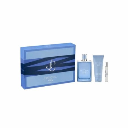 Jimmy Choo Man Aqua Eau De Toilette Spray 100ml Set 3 Pieces - Men's Fragrance