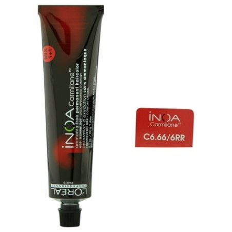 L'Oreal Inoa Carmilane Permanent Dye - Ammonia-Free, Shade 6.66, 60 Ml