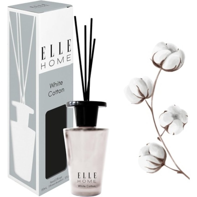 ELLE Home Scented Stick Diffuser 150ml White Cotton - Lasts up to 8 Weeks