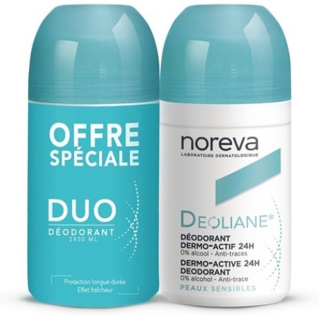 Noreva Deoliane Dermo-Active 24h Deodorant Fresh Alcohol Free 50ml - Pack of 2