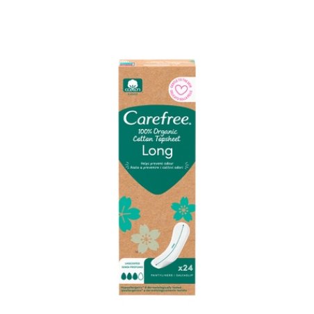Carefree Organic Long Daily Pads 24 Units