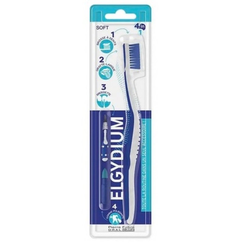 Elgydium 4-in-1 Soft Toothbrush - Innovative Tool