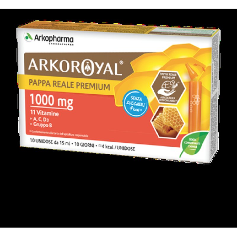 Arkoroyal Premium Royal Jelly 1000mg Arkopharma - Pack of 10