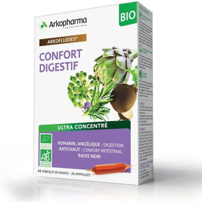 ARKOFLUIDES® Confort Digestif BIO(1) Radis noir, Artichaut, Romarin, Angélique