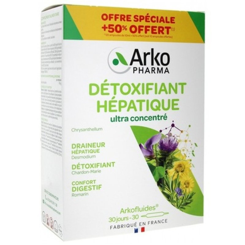 Arkopharma Arkofluides Liver Detoxification 20 Ampoules - Pack of 30