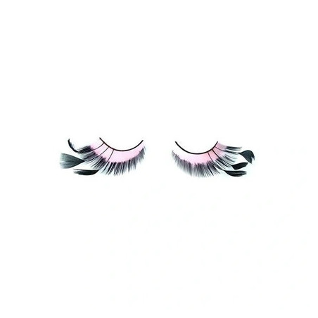 Shophair Crazy Feather False Eyelashes Pink Black X2 With Glue