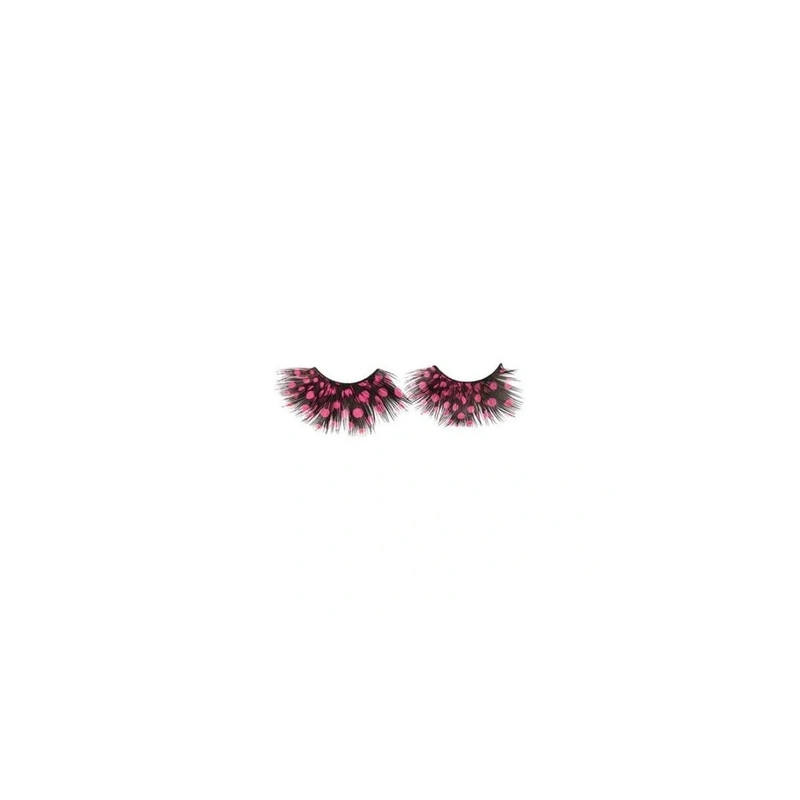 Shophair Crazy Feather False Eyelashes Black Fuchsia Weight X2 With Glue