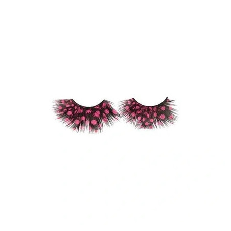 Shophair Crazy Feather False Eyelashes Black Fuchsia Weight X2 With Glue