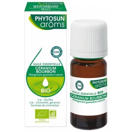 Phytosun Aroms Bourbon Geranium Pelargonium Graveolens Roseum Organic Essential Oil 10ml