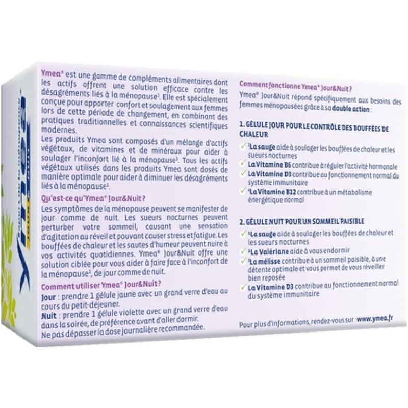 Ymea Day & Night Menopause Food Supplement with Plant Active Ingredients