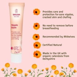 Weleda Nipple Cream Balm for Sore Nipples with Lanolin Developed by Midwives