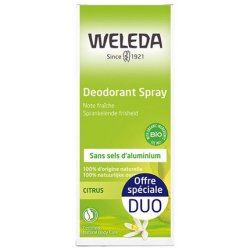Weleda Citrus Deodorant with Essential Oils 100ml - Pack of 2