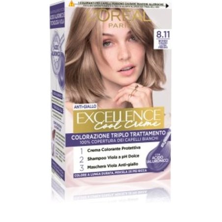 L'Oreal Paris Excellence Cool Creme Permanent Hair Color 811 Ultra Light Ash Blonde 192 Ml