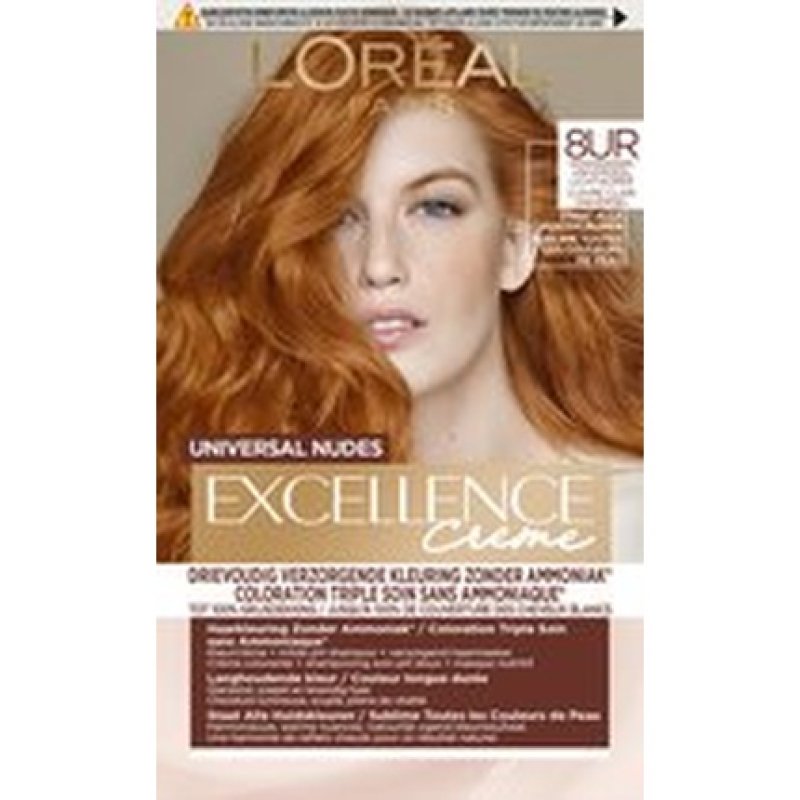 L'Oreal Paris Excellence Universal Nudes Light Copper Red 8ur - Permanent Hair Color Without Ammonia 250 Ml