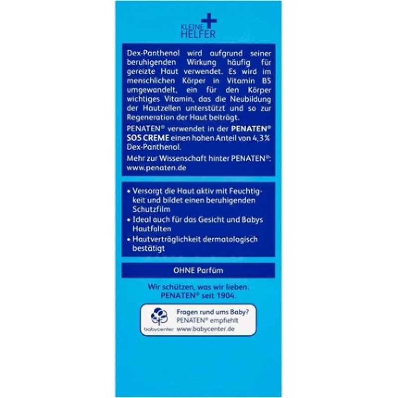 Penaten Baby SOS Cream 75ml Nappy Rash Cream with Panthenol and Dexpanthenol