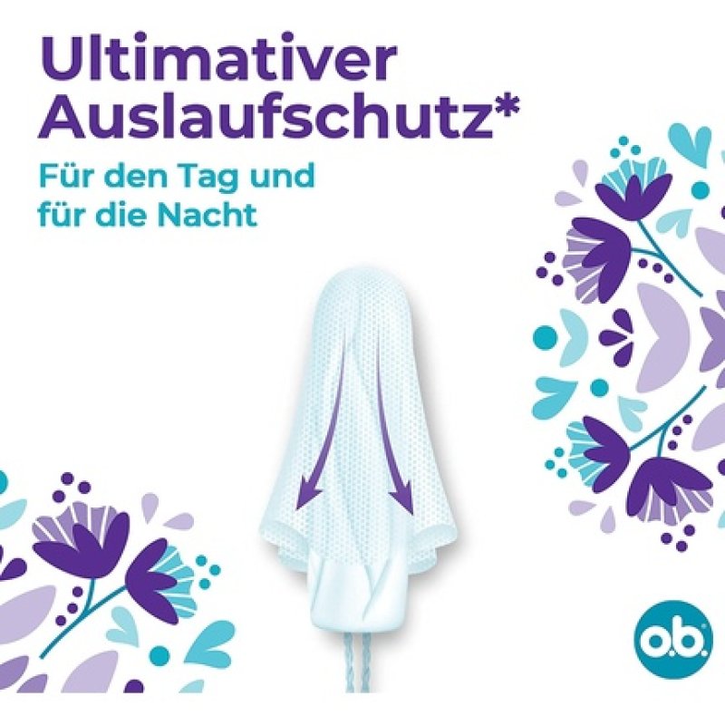 o.b. ExtraProtect Super Tampons with Dynamic Fit Technology and Extra Protective Wings 42 Pieces