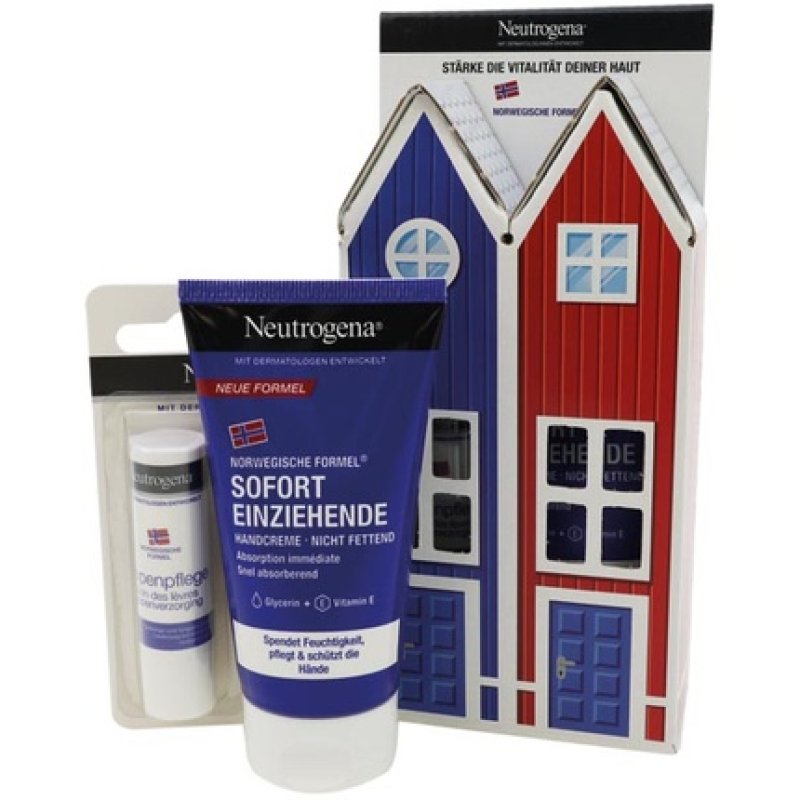 Neutrogena Gp 'Mini' Immediately Absorbing Hand Cream 75ml Lip Balm 4.8g