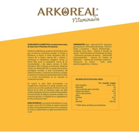 Arkoreal Royal Jelly Without Sugar 20 Ampoules