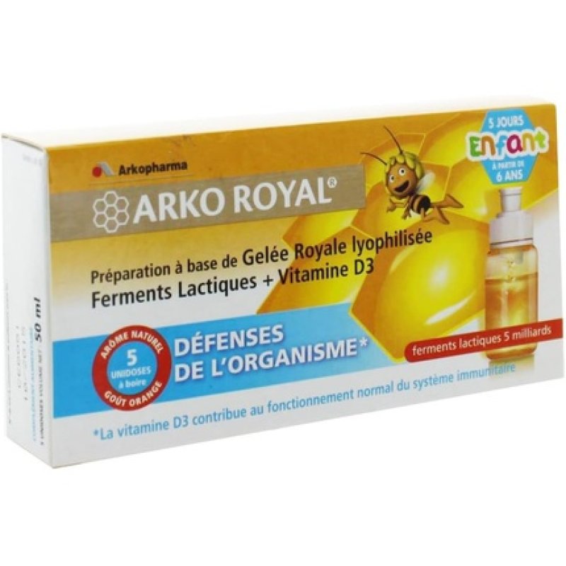 ARKOROYAL® Défenses naturelles Junior 5 milliards de ferments lactiques 5x 10 ml