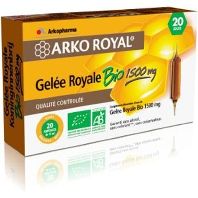 ARKOROYAL® Gelée royale 1500 mg BIO(1) - 20 amp. de 10 ml