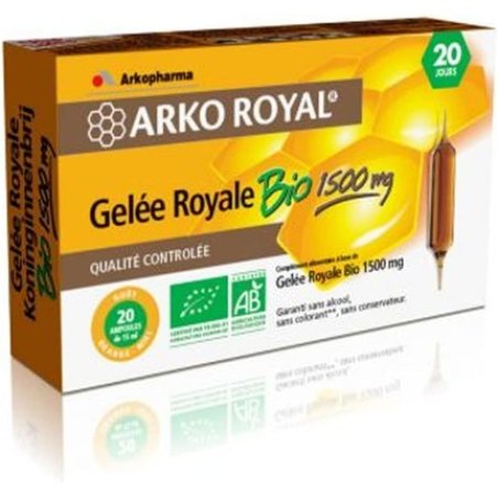 ARKOROYAL® Gelée royale 1500 mg BIO(1) - 20 amp. de 10 ml