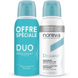 Noreva Deoliane Compressed Dermo-Active 24h Deodorant 100ml - Pack of 2