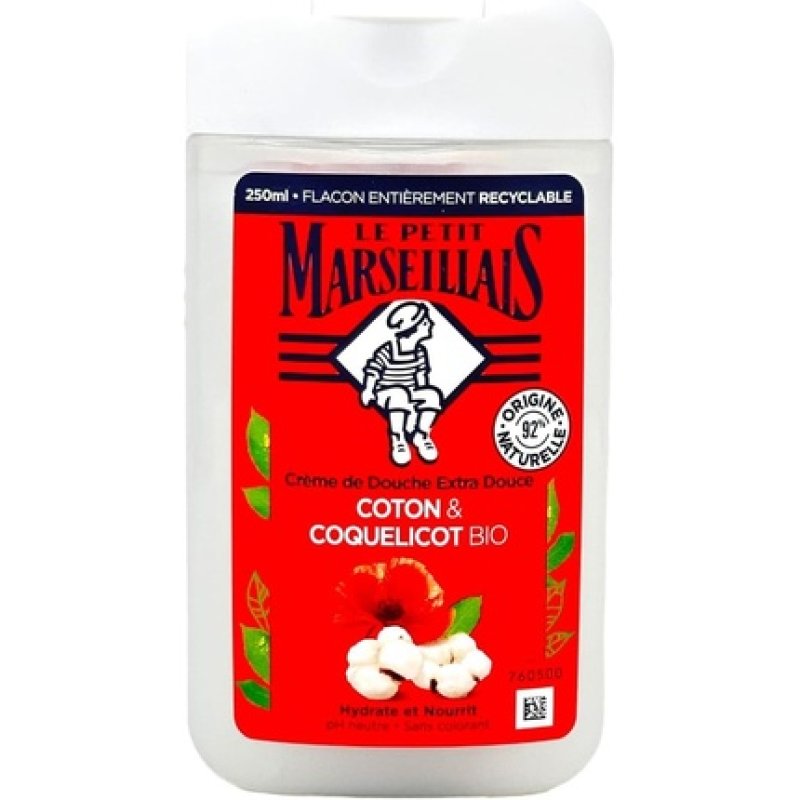 Le Petit Marseillais Extra Gentle Cream Shower Milk Cotton & Red Poppy 250ml