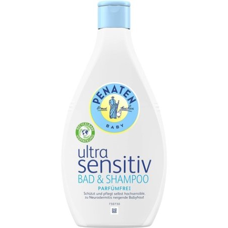 Penaten Ultra Sensitive Bath & Shampoo 400ml Mild Wash Gel without Perfume for Gentle Bathing and Washing of Skin and