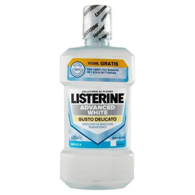 Listerine Advanced White Gentle Mint Mouthwash - 600 Ml