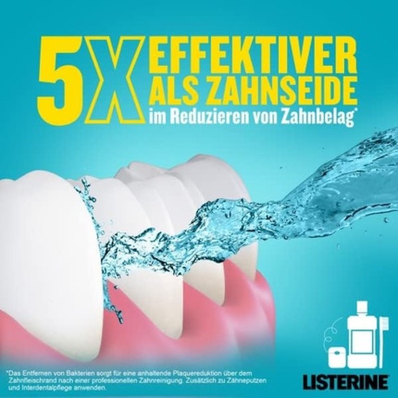 LISTERINE Cool Mint Mild Antibacterial Mouthwash with Essential Oils Alcohol-Free 1000ml