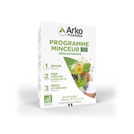 ARKOFLUIDES® Programme Minceur BIO(1) Coffret (3 x 10 amp.)Draine Aide à réduire la cellulite Brûle les graisses