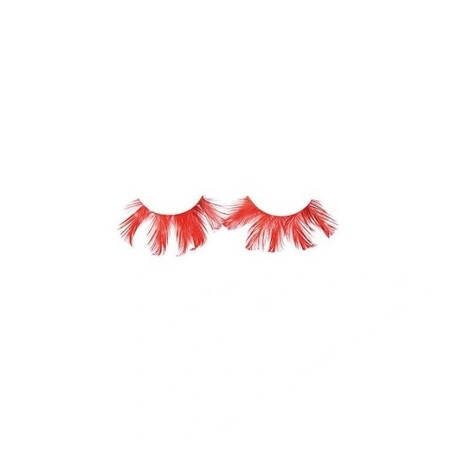 Shophair Crazy Feather Red False Eyelashes X2 With Glue