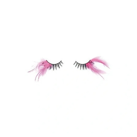 Shophair Crazy Feather False Eyelashes Black And Fuchsia X2 With Glue