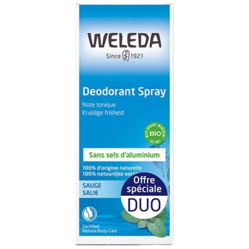 Weleda Deodorant Spray with Sage 100ml - Pack of 2