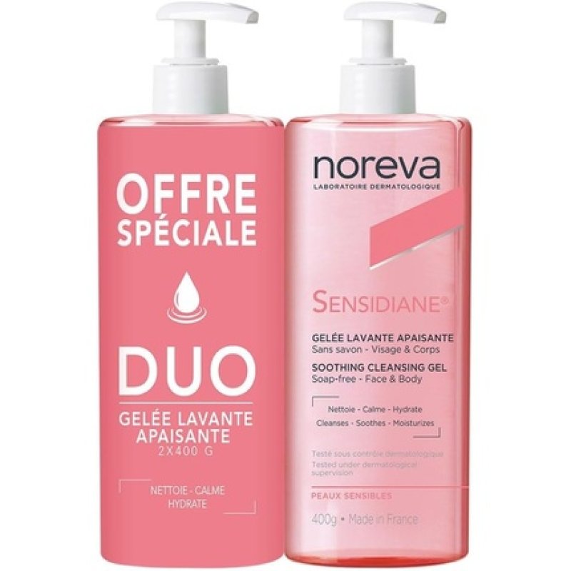Noreva Sensidiane Soothing Cleansing Gel 400g - Pack of 2