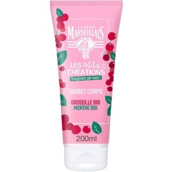 Le Petit Marseillais Hydrating Body Sorbet Gel with Organic Red Currant and Organic Mint for Dry Skin 200ml