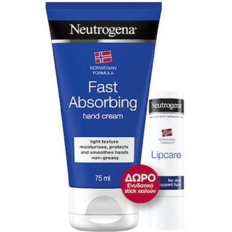Neutrogena Promo Pack With Norwegian Formula Fast Absorbing Hand Cream 75ml And Lipcare 48g