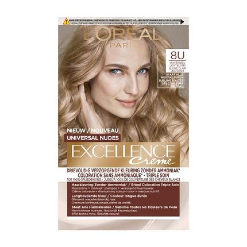 L'Oreal Paris Excellence Creme Universal Nudes 8u Light Blonde Hair Color